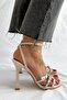 Louren Beige Patent Leather Heeled Women's Sandals - 2