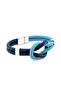 Blue Navy Blue Alaçatı Knot Genuine Leather Men's Bracelet M051C - 2