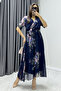Short Sleeve Lined Plus Size Chiffon Dress Leopard, Navy, Black, Tie-Dye, Brown, Green Floral