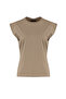 Vizon %100 Pamuk Vatka Görünümlü Basic Bisiklet Yaka Örme T-Shirt TWOSS20TS0021 - 10