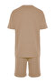 Taupe Regular Fit Waffle Pajama Set with Shorts TMNSS23PT00032 - 8
