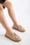 Women's Nude Skin Comfortable Fit Thermo Sole Lace-up Lofer - 2