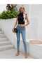 Women's Seamless Turtleneck Blouse Gathered Sides Sleeveless Black Tank Top - 5