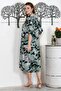 Camouflage Khaki Hooded Buttoned Long Sleeve Hidden Pocket Printed Casual Woven Dress - 7