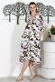 Camouflage Beige Hooded Buttoned Long Sleeve Hidden Pocket Printed Casual Woven Dress - 3