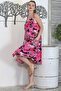 Camouflage Fuchsia V-neck Sleeveless Buttoned Double Pocket Casual Woven Dress - 6