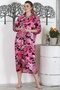 Camouflage Fuchsia Shirt Collar Buttoned Long Sleeve Printed Casual Woven Dress - 2