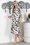 Camouflage Beige Hooded Buttoned Long Sleeve Hidden Pocket Printed Casual Woven Dress - 8