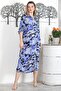 Camouflage Blue Shirt Collar Buttoned Long Sleeve Printed Casual Woven Dress - 3