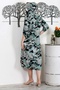 Camouflage Khaki Hooded Buttoned Long Sleeve Hidden Pocket Printed Casual Woven Dress - 8