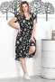 Black-White V-Neck Low Sleeve Printed Casual Woven Dress - 2