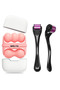 Ice Roller Double Sided Facial Massager Pink and Titanium Tip 540 Needle Derma Roller 1 mm
