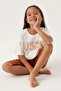 Girl, Flowering Pattern, 100% Cotton, T-shirt Shorts Set - 2