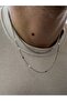 Two Chain Men's Necklace Unisex Stainless Steel Women's Anti-Tarnish Figaro - 2