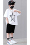 Children's Lucky Star Printed Top and Bottom Set with Shorts - 2