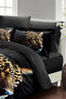 King Size 100% Cotton Satin Double Duvet Cover Set Leopard Face 220X240Cm - 5