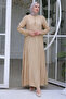 8232 Collar String Dress Stone Color