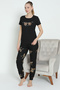 Mr1401 Pegasus Lycra Fabric Short Sleeve Leopard Women's Pajamas Set - 4