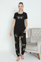 Mr1401 Pegasus Lycra Fabric Short Sleeve Leopard Women's Pajamas Set - 3