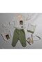 MİNİBİRD Süzene Teddy Bear Embroidered Baby Boy Organic 5-Piece Bodysuit Set