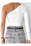 Women's Single Sleeve Shoulder Waist Drop Detail Diver Crop - 2
