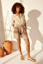 Mink 100% Linen Pleated High Waist Shorts Twoss24Sr00093 - 3