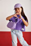 Verena Girl's 100% Cotton Double Sleeve Ornamental Label Purple T-shirt - 3