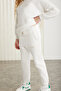 Gıgı-grm24049 75% Cotton 25% Polyester Girl's Embroidered Sweat Jogger Set Ecru Top-Bottom Set - 5
