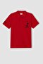 Boys' Ataturk Printed Short Sleeve Cotton Red T-Shirt - 6