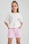 Girls Crew Neck Crop Printed Short Sleeve T-Shirt A1511A823Hs - 5