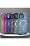 Stain-Resistant Edges Silicone Matte Chrome Phone Case with Magsafe Compatible for iPhone 15 Plus - 4