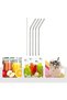 4 Pieces of Steel Straws Stainless Steel Metal Soft Drink Straw and 1 Piece of Straw Cleaning Brush - 6