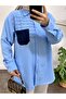 Women's linen blue shirt - 2