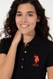 Women's Black Polo Collar Knitted Dress