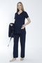 Maternity and Maternity Pajamas Set with Lace Detail and Dressing Gown - 4