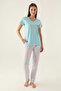 New Season Cotton Short Sleeve Women's Pajamas Set V07