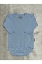 Unisex Baby Blue Perforated Pattern Anti-Sweat Long Sleeve Cotton Bodysuit