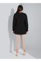 Plus Size Chiffon Detailed Blouse - Black - Alia - 3