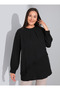 Plus Size Chiffon Detailed Blouse - Black - Alia