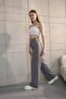 Palazzo Trousers with Velcro Waist and Clamp Stitching Pockets - 5