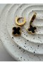 Steel Black Mother of Pearl Clover Earrings - 3