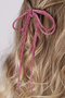 Shiny Rhinestone Bow Sparrow Hair Clip Hair AccessoryFuchsia - 3