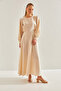 Women's Stone Modest Belted Long Hijab Dress 60151022 - 6