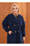 Vest with Detachable Sleeves Trench Coat - Navy Blue - Benin - 6