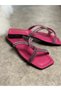 Daily Fuchsia Women's Slippers Cross Stoned Blunt Toe Low Heel Comfortable Sole Lightweight Summer 22 - 5