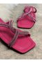 Daily Fuchsia Women's Slippers Cross Stoned Blunt Toe Low Heel Comfortable Sole Lightweight Summer 22 - 3
