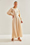 Women's Stone Modest Belted Long Hijab Dress 60151022 - 5