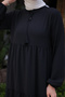 2437 Long Hijab Dress Black - 3
