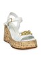 D24Ys-1415Z Wedge Heel White Women's Sandals
