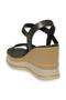 D24Ys-1495Z Wedge Heeled Metallic Women's Sandals - 4